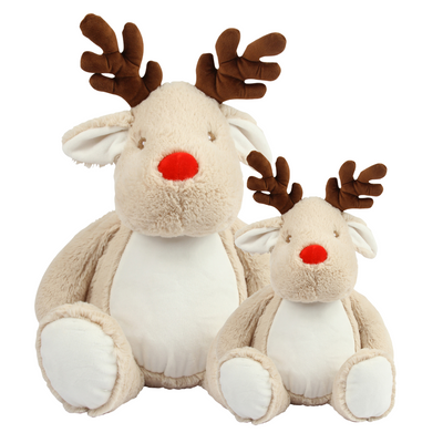 Personalised Light Brown Reindeer Animal Christmas Teddy Cuddle Toy