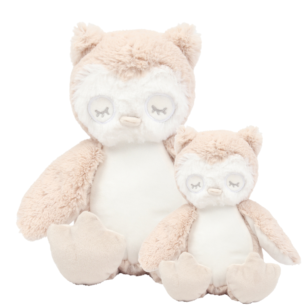 Personalised Light Brown Owl Animal Teddy Cuddle Toy