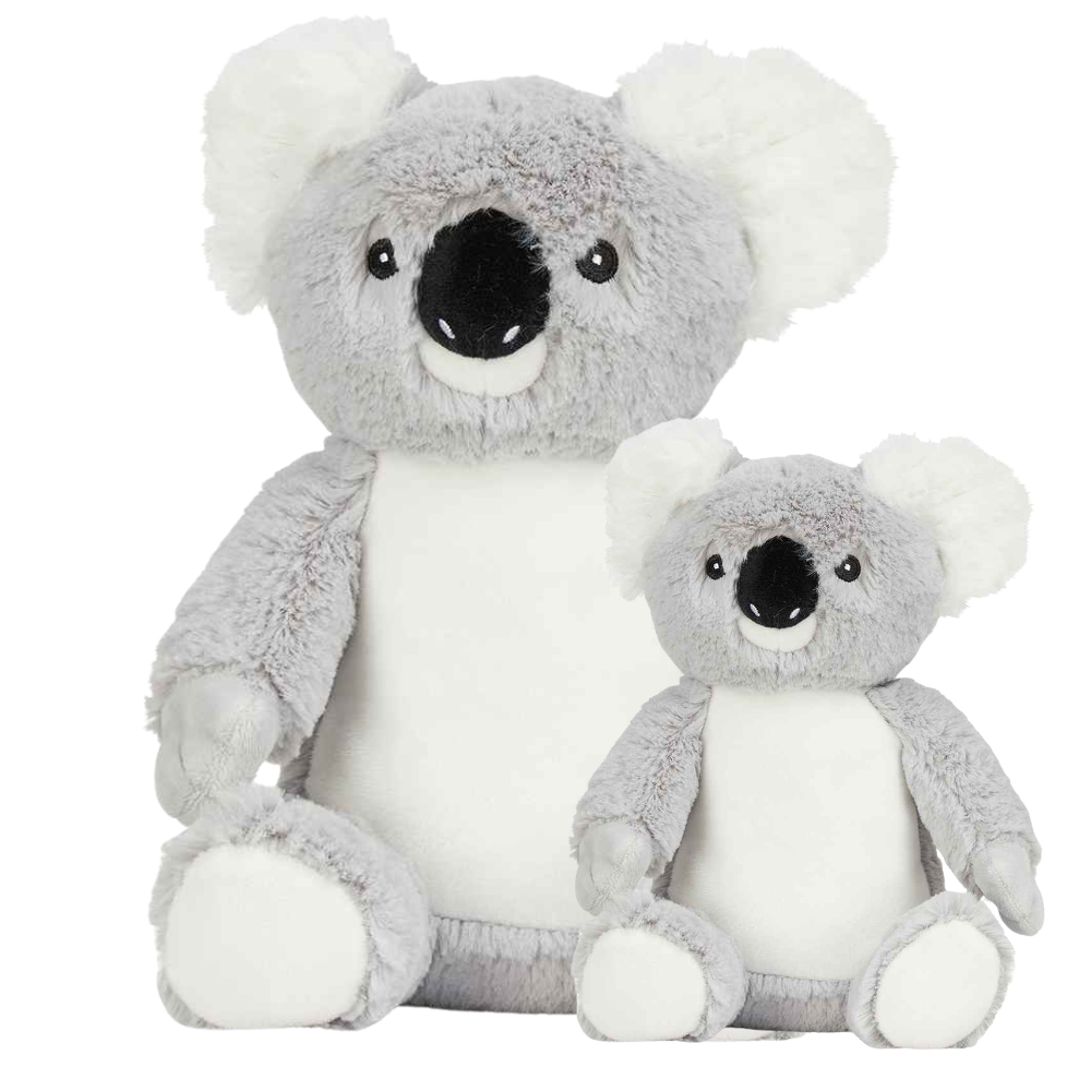 Personalised Grey Koala Bear Animal Teddy Fluffy Cuddle Toy