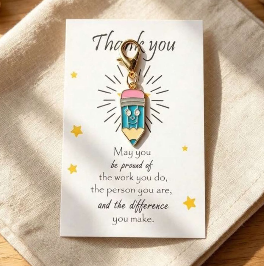 Thank You Pencil Charm – Teacher Appreciation Keepsake Gift