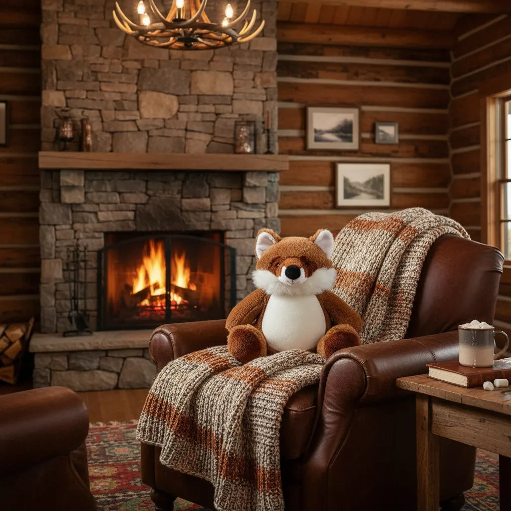 Personalised Brown Fox Large Animal Teddy Cuddle Toy Plushie - Perham Prints