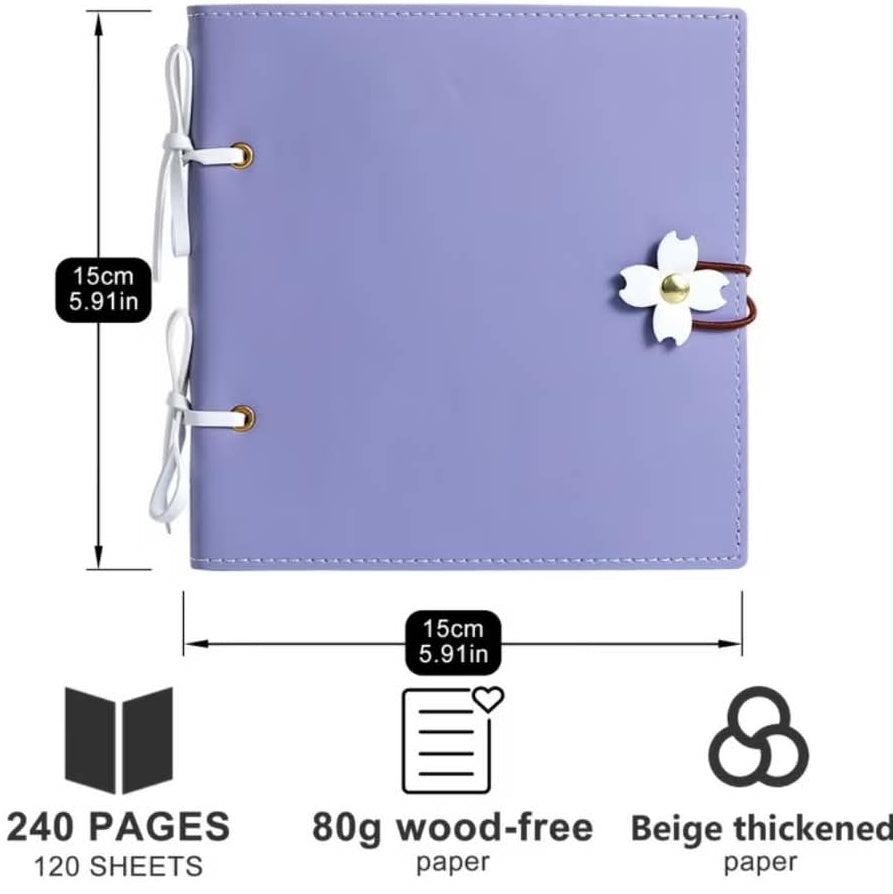 Black Flower Buckle Notebook – Elegant Flat-Lay Journal