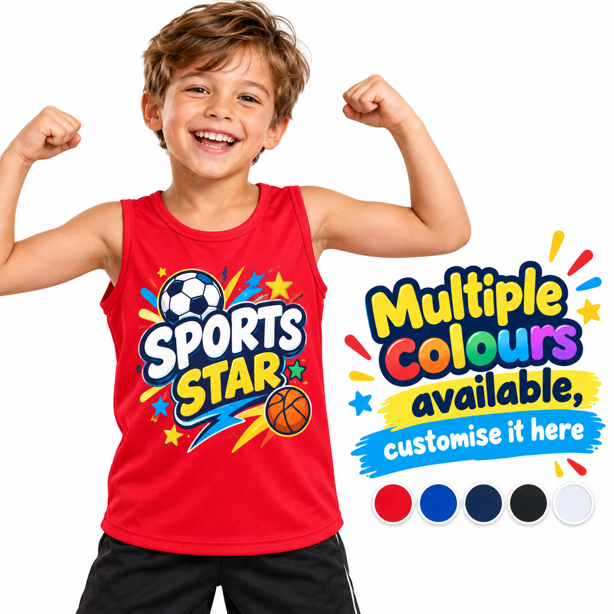 Personalised Kids AWDis JC007B Cool Vest – Custom Printed Sports & PE Vest