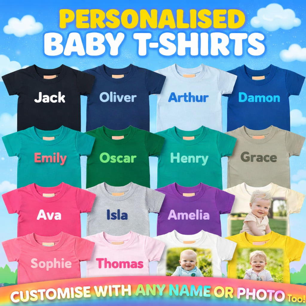 Fully Personalised Larkwood Baby/Toddler T-shirts - All Colours