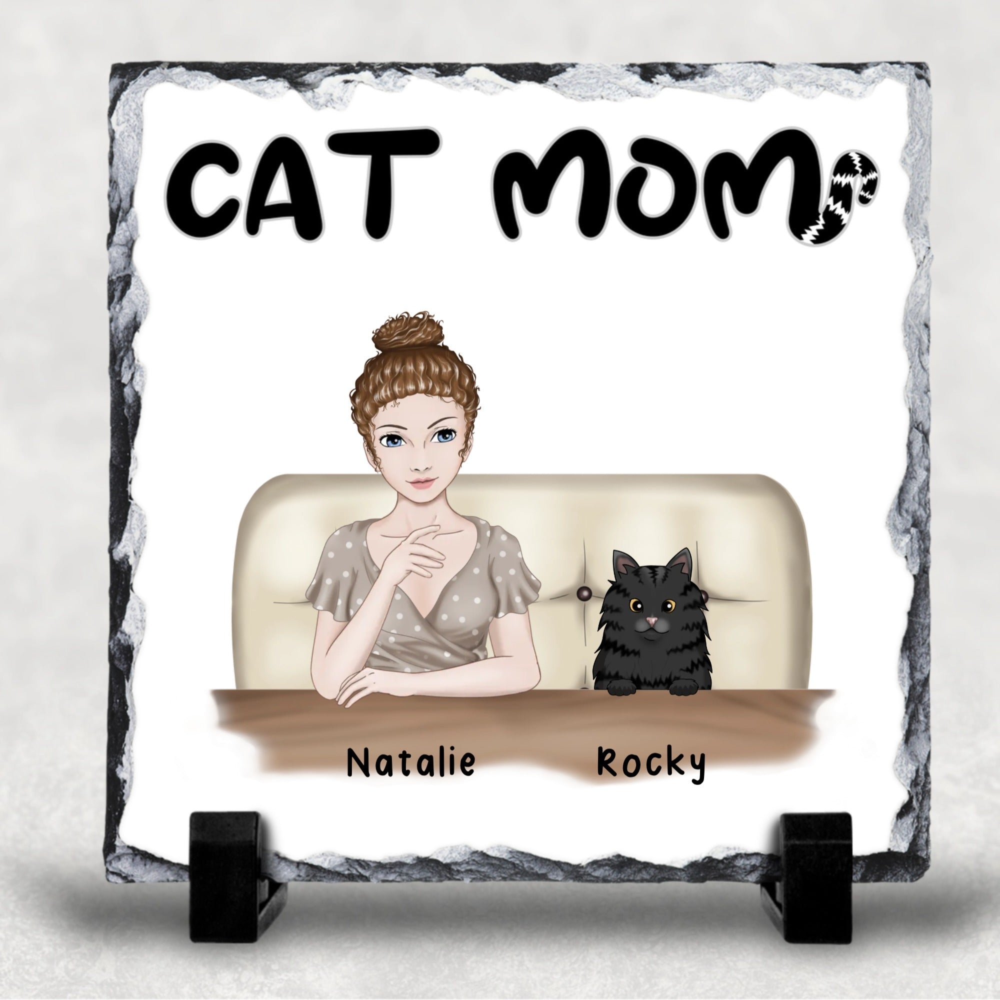Cat Mom Customised With Up To Four Cats Personalised Character Slate