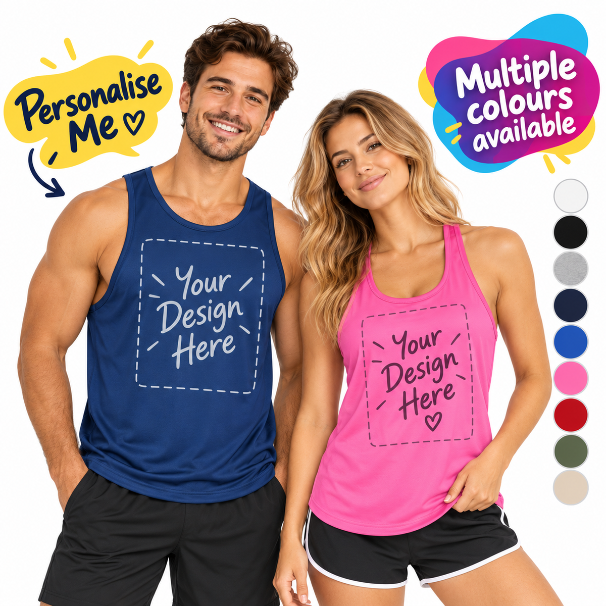 Personalised AWDis JC007 Cool Vest – Custom Printed Sports & Gym Vest