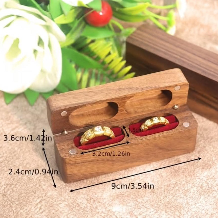 Personalised Engraved Oak Wedding Ring Box – Double Ring Holder