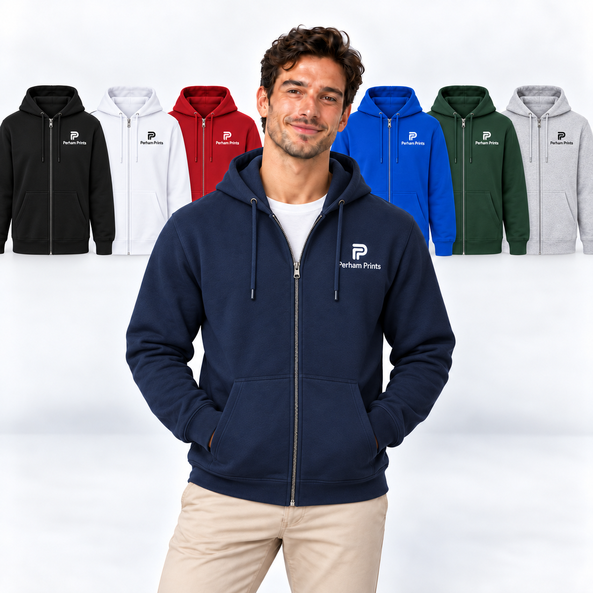 Custom JH050 Cotton Bulk Order Zip Up Hoodies