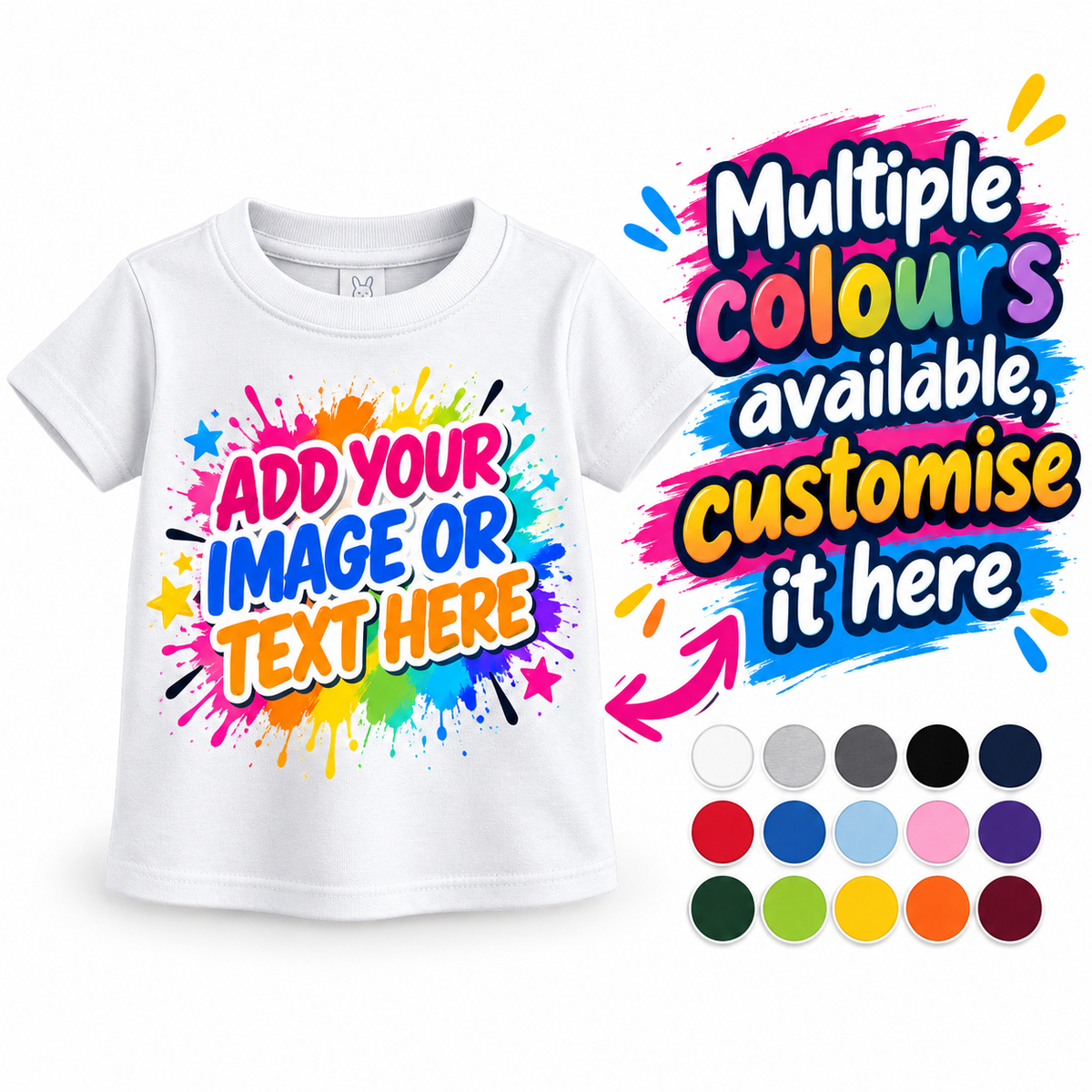 Personalised Baby & Toddler T-Shirt | Custom DTF Printed LW20T