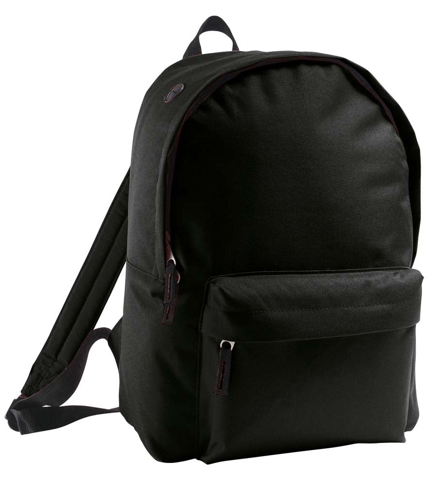 Personalised Rider Black Backpack – Custom School & Everyday Bag