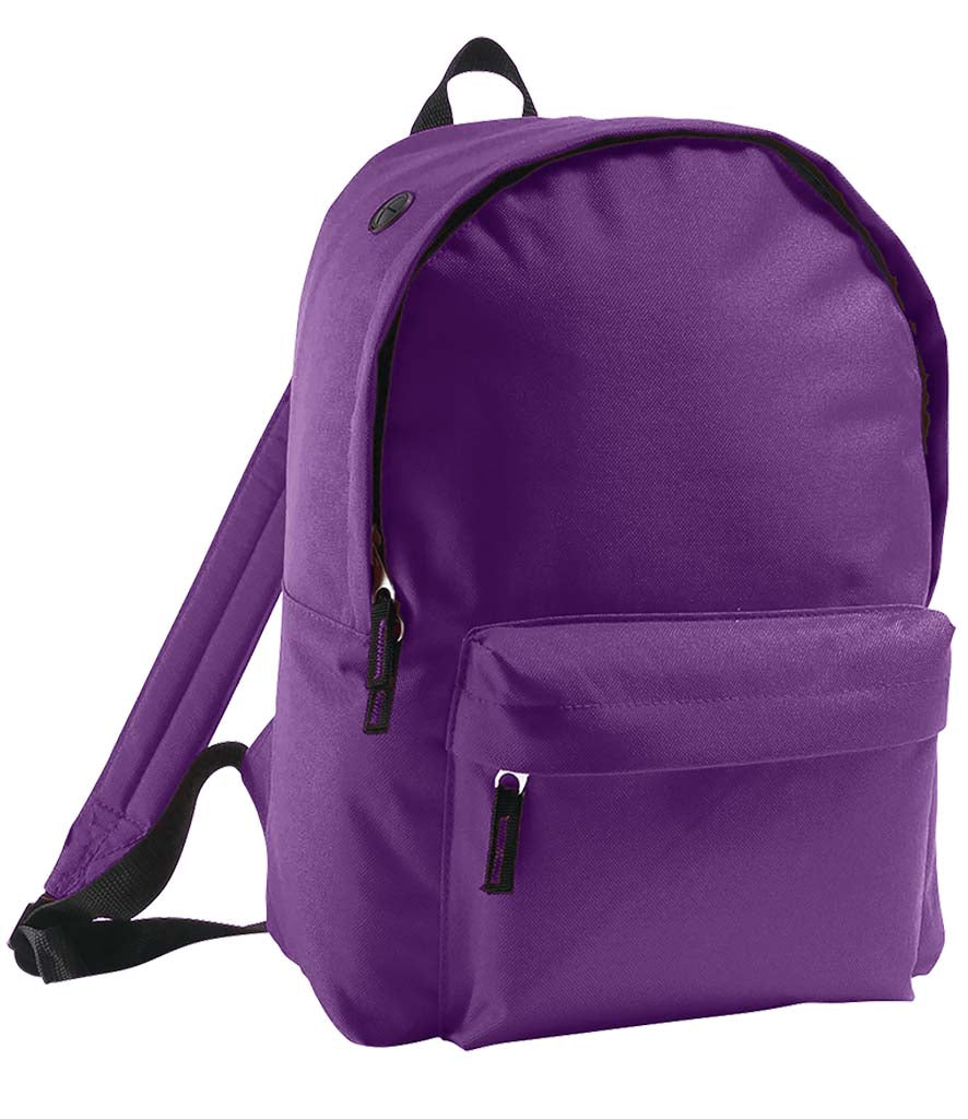Personalised Rider Purple Backpack – Custom School & Everyday Bag