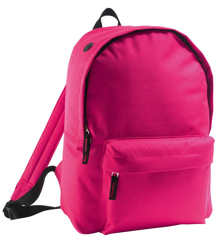 Personalised Rider Fuschia Pink Backpack – Custom School & Everyday Bag