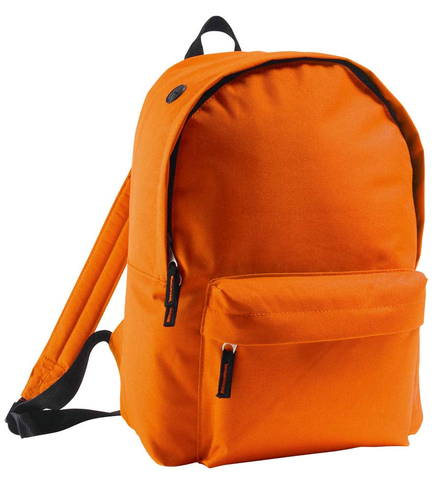 Personalised Rider Orange Backpack – Custom School & Everyday Bag