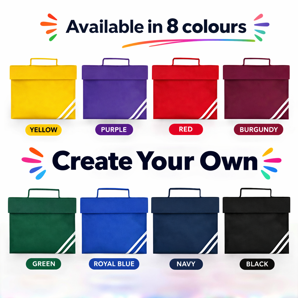 Fully Personalised Classic School Book Bag Quadra