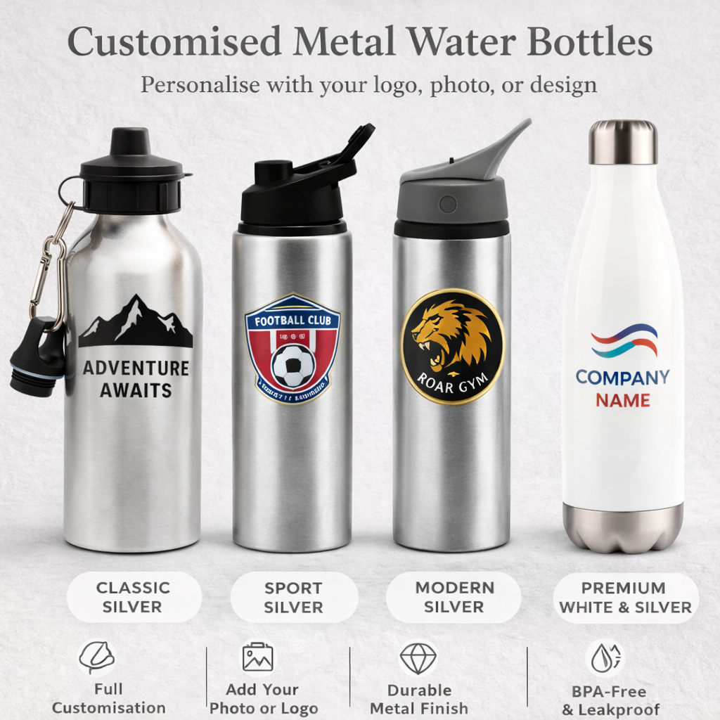 Personalised Aluminium Brushed Steel Sports Water Bottle - All Styles