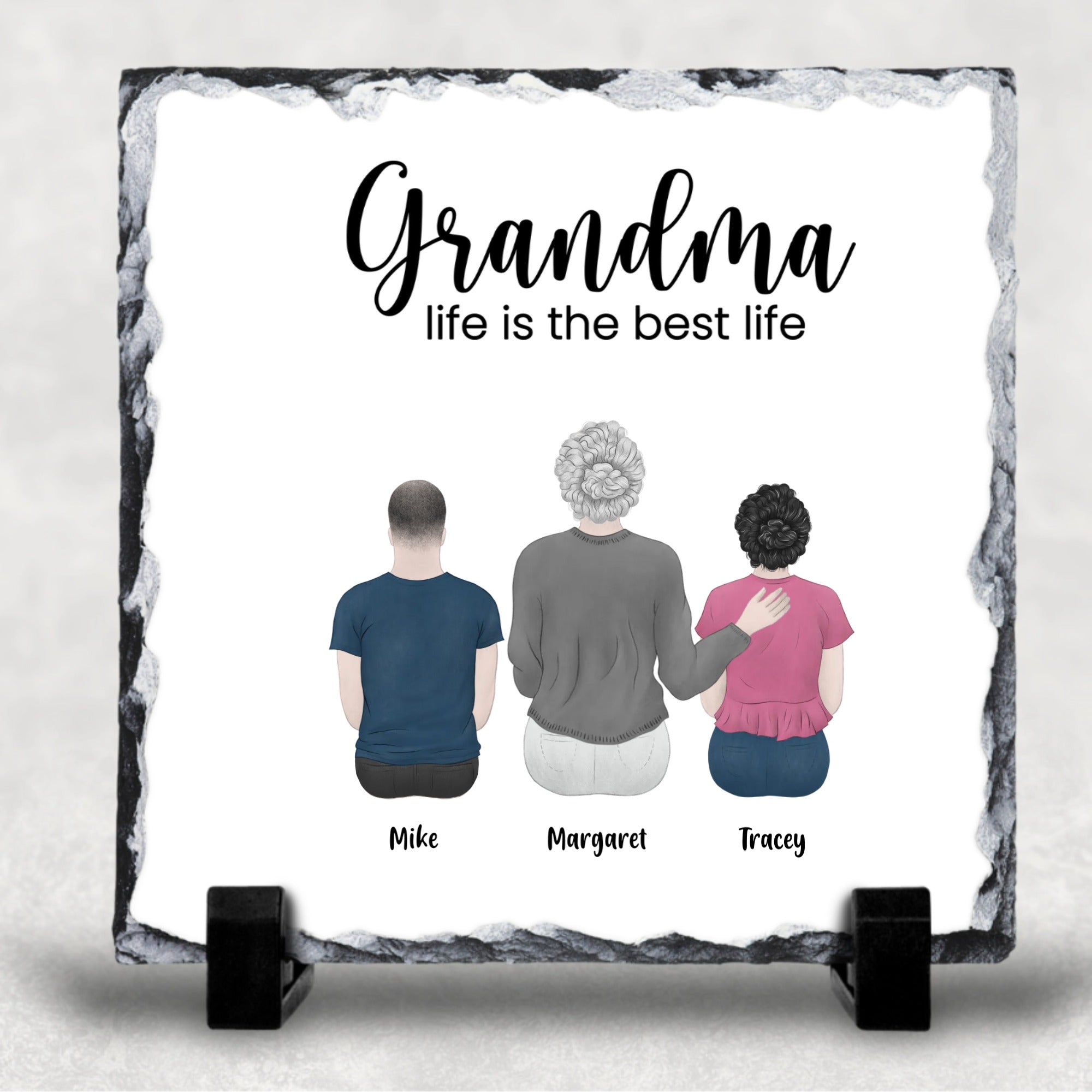 Grandma Life Is The Best Life Personalised Character Slate