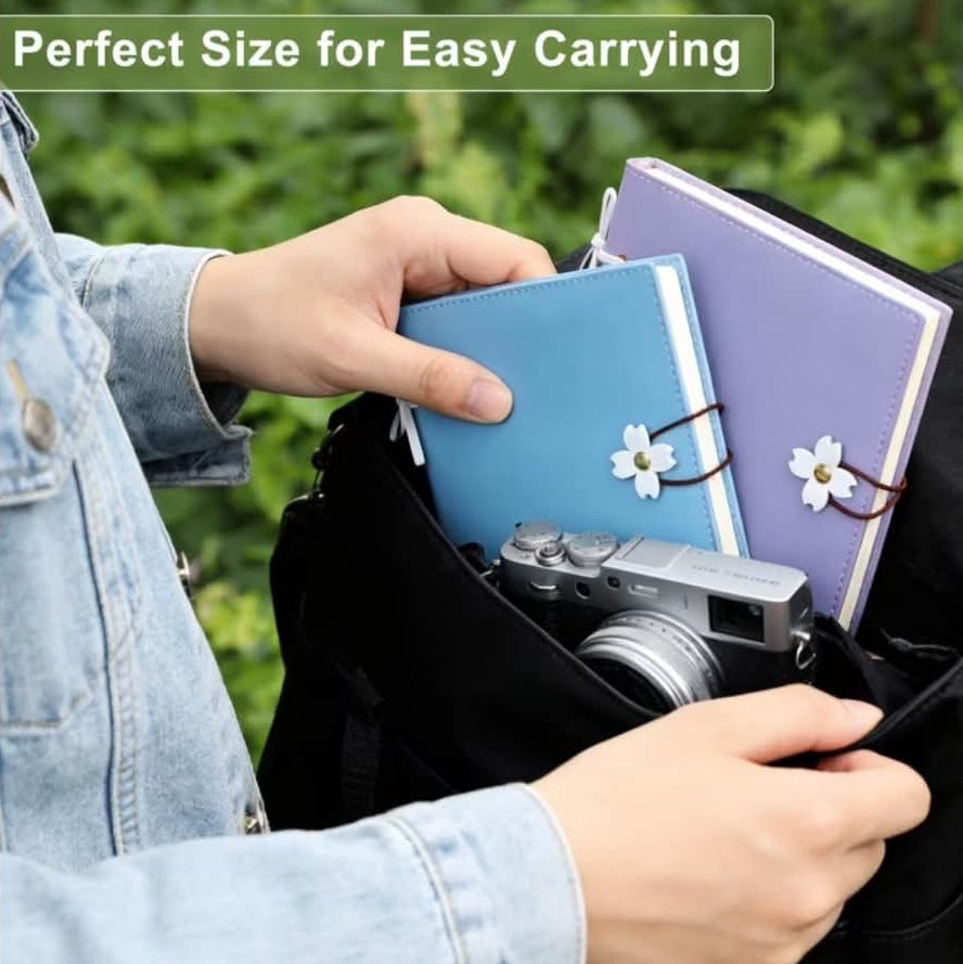 Black Flower Buckle Notebook – Elegant Flat-Lay Journal