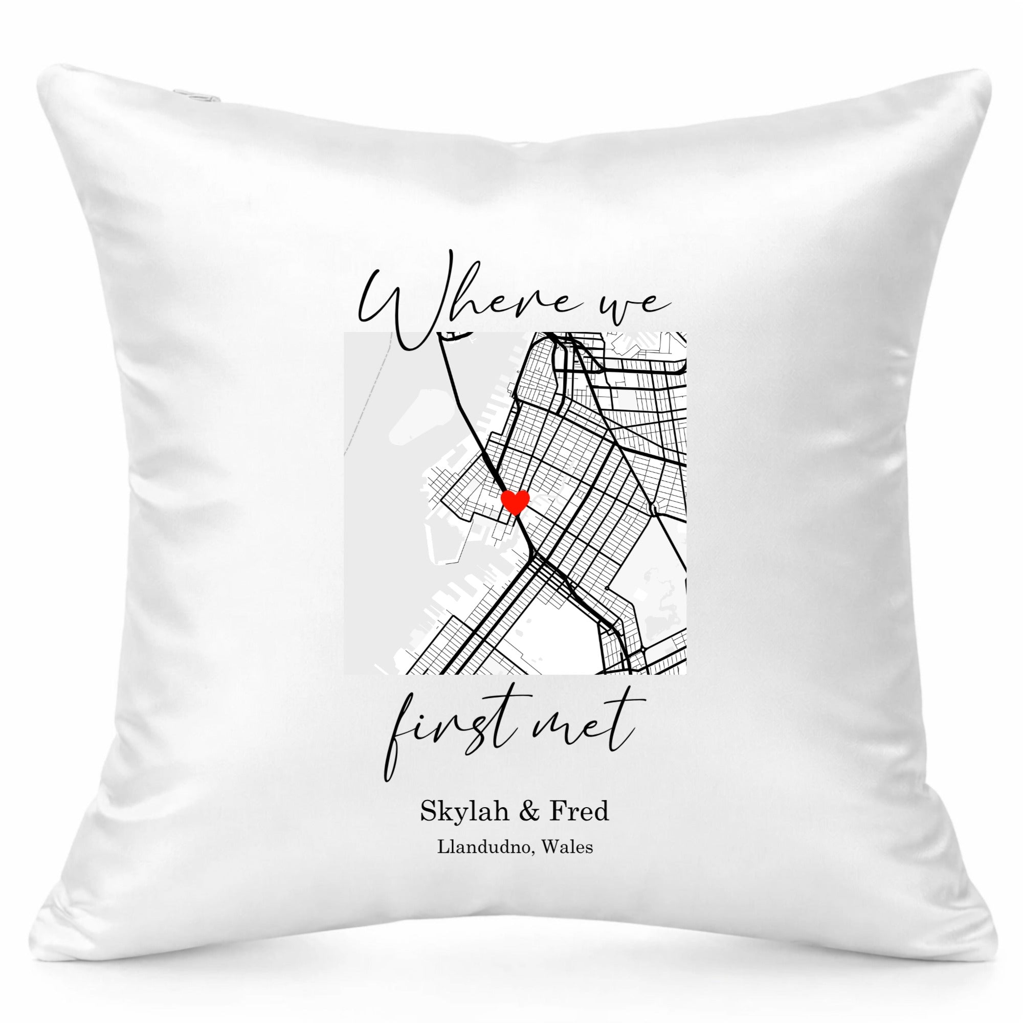 Where We First Met Personalised Map Cushion