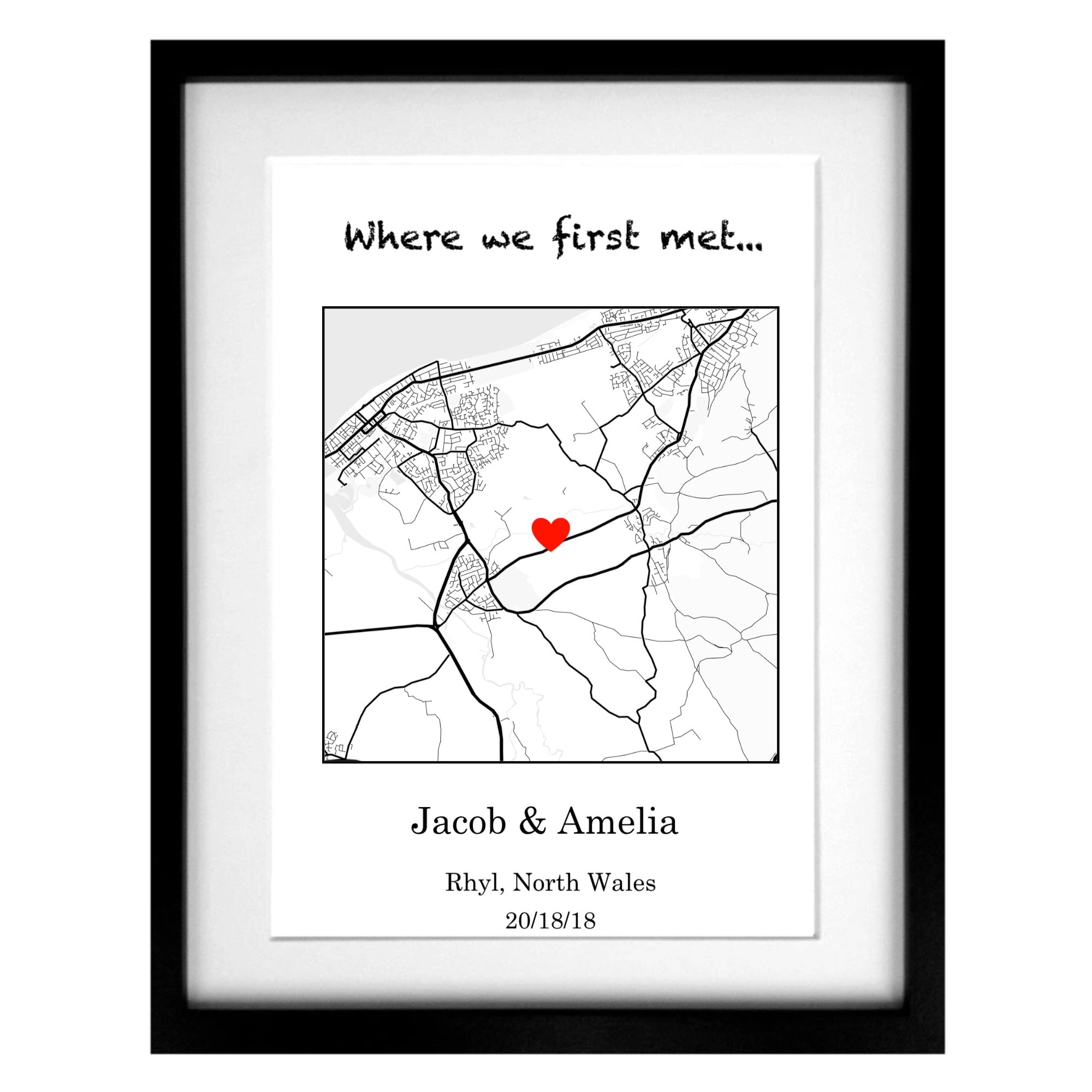 Where We First Met Map Photo Frame