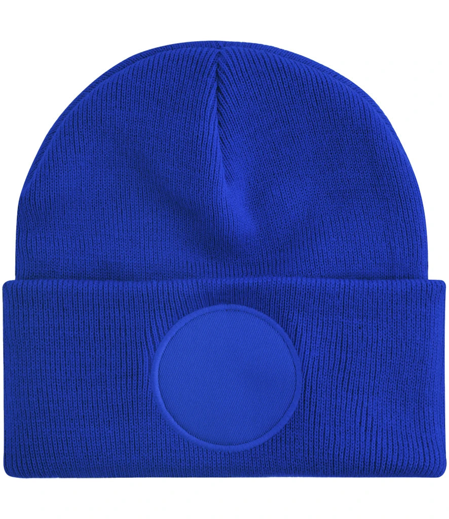 Fully Personalised Result Core Circle Patch Beanie Hat - All Colours