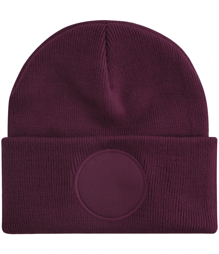 Fully Personalised Result Core Circle Patch Beanie Hat - All Colours