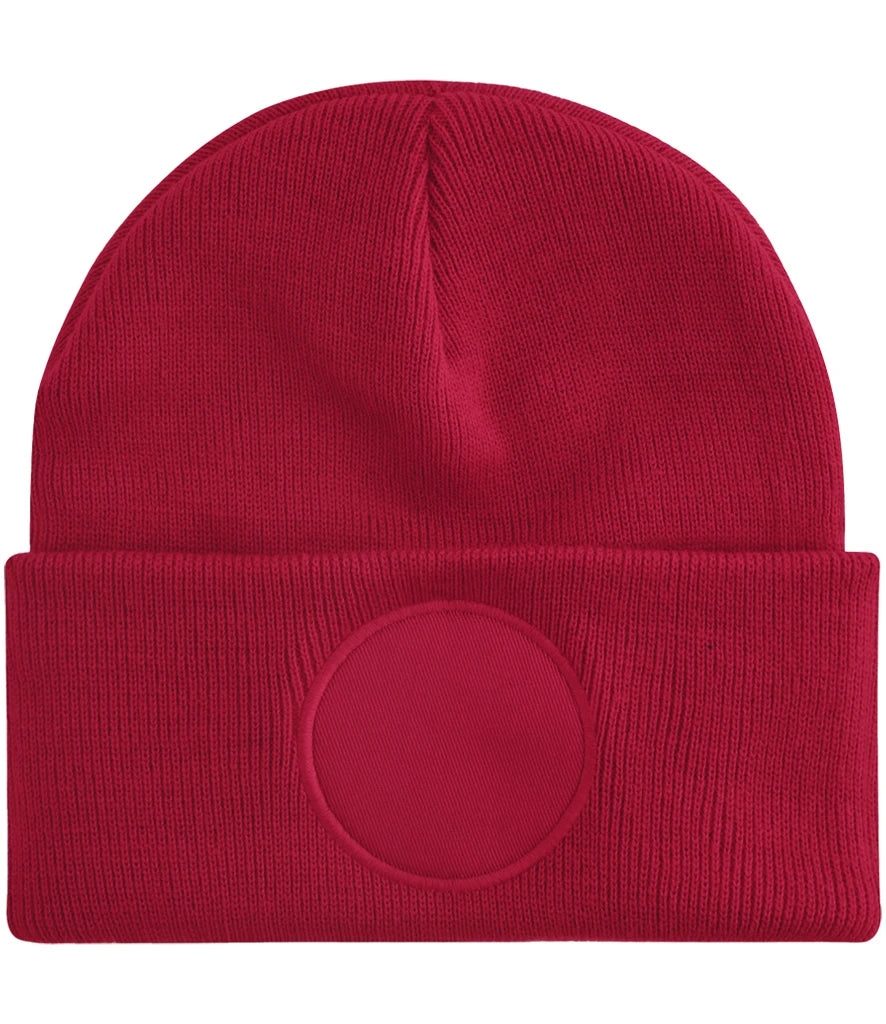 Fully Personalised Result Core Circle Patch Beanie Hat - All Colours