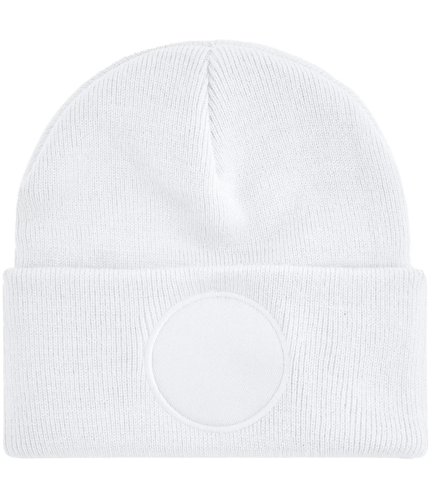 Fully Personalised Result Core White Circle Patch Beanie Hat - Perham Prints