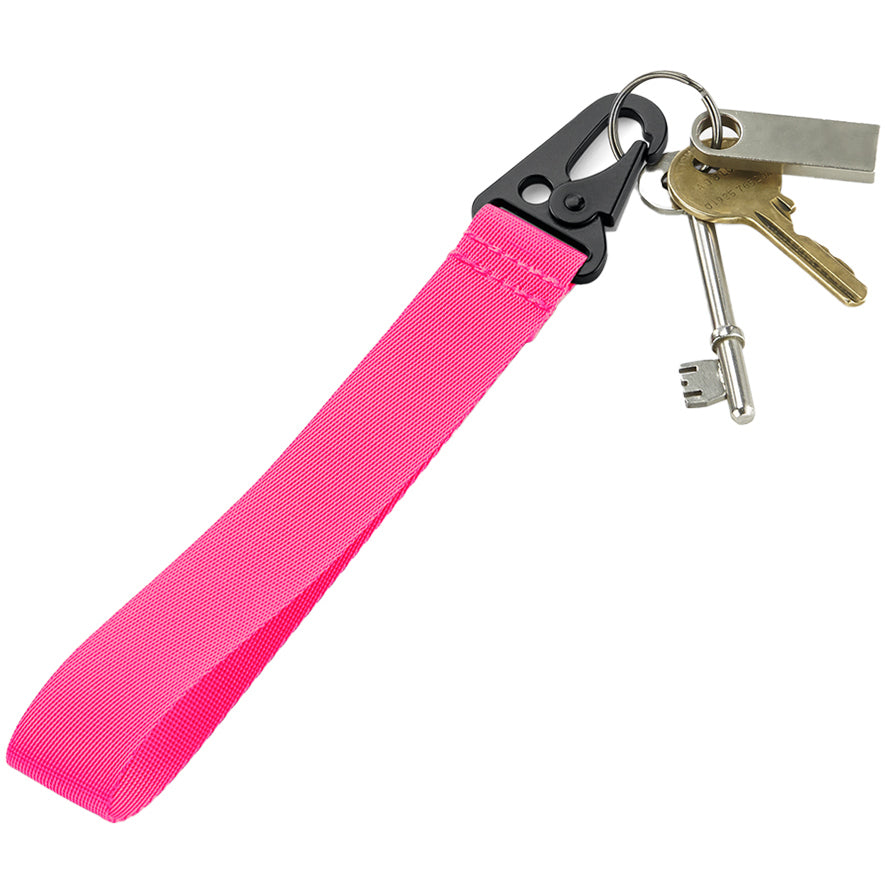 Personalised Fuschia Pink Key Clip – Brandable Keychain with Custom Logo or Design