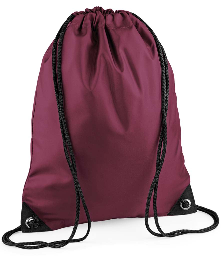 Personalised Premium Drawstring Bag Gymsac Burgundy – Custom DTF Printed Bag