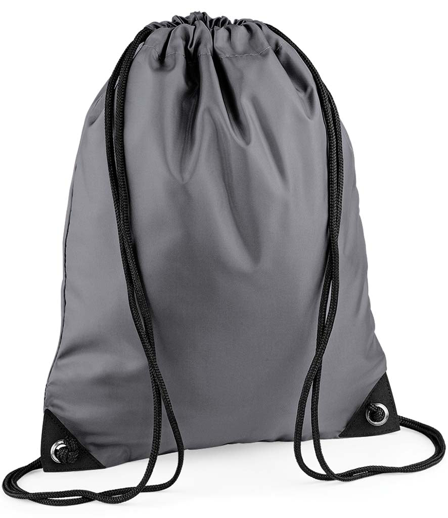 Personalised Premium Drawstring Bag Gymsac Graphite Grey – Custom DTF Printed Bag