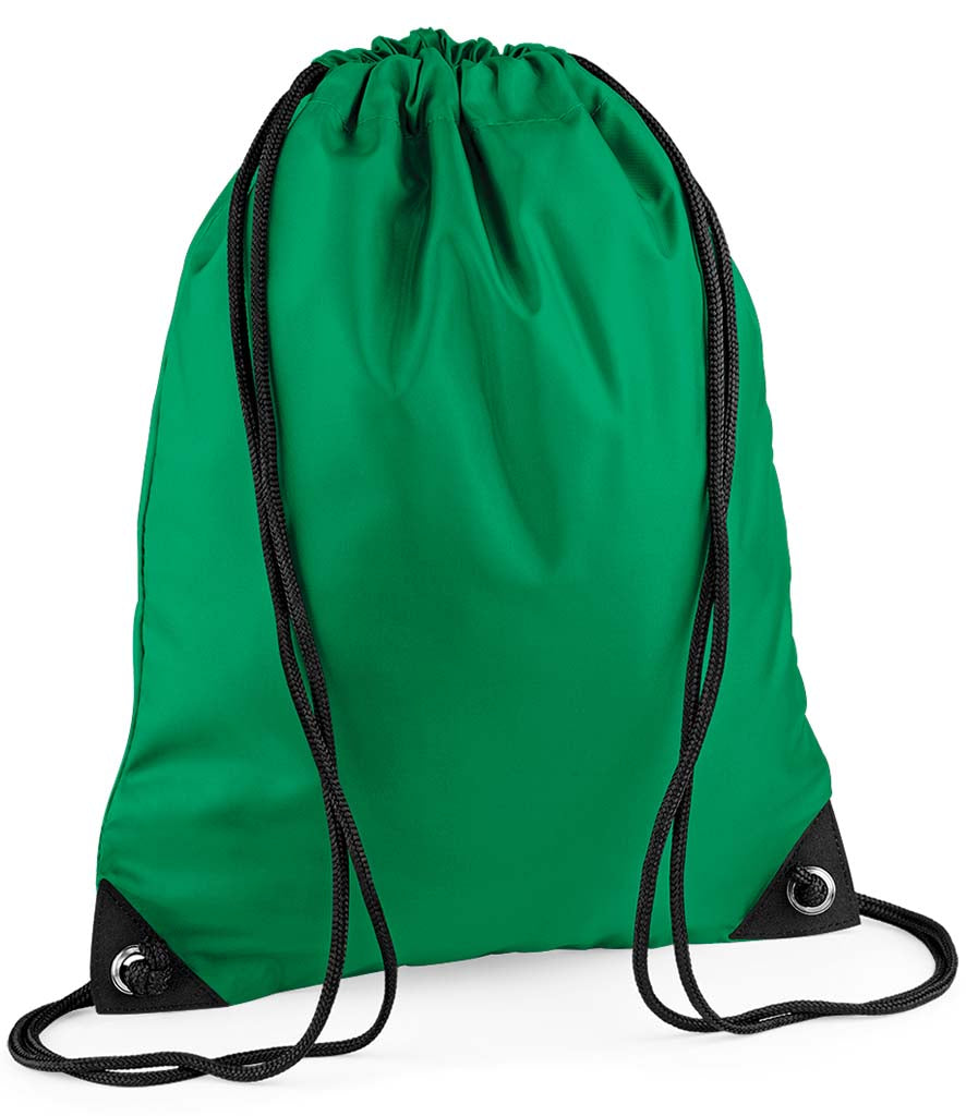 Personalised Premium Drawstring Bag Gymsac Kelly Green – Custom DTF Printed Bag