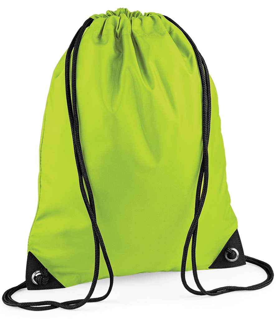 Personalised Premium Drawstring Bag Gymsac Lime Green – Custom DTF Printed Bag