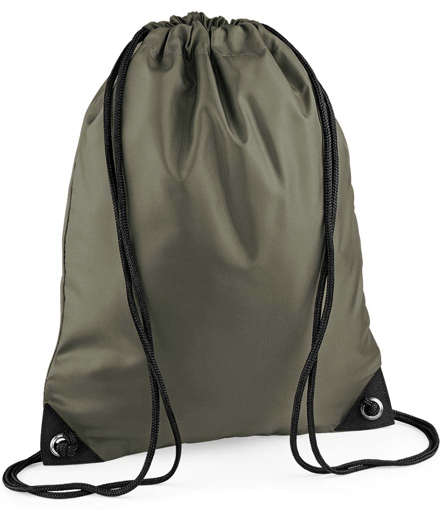 Personalised Premium Drawstring Bag Gymsac Olive Green – Custom DTF Printed Bag
