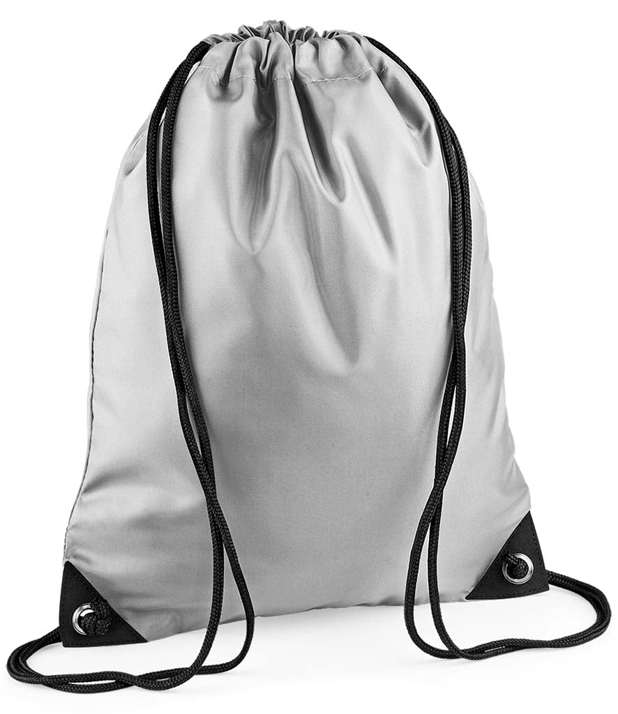 Personalised Premium Drawstring Bag Gymsac Silver – Custom DTF Printed Bag