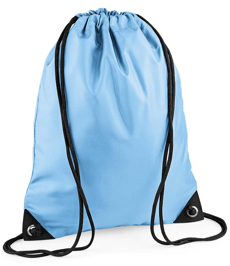 Personalised Premium Drawstring Bag Gymsac Sky Blue – Custom DTF Printed Bag