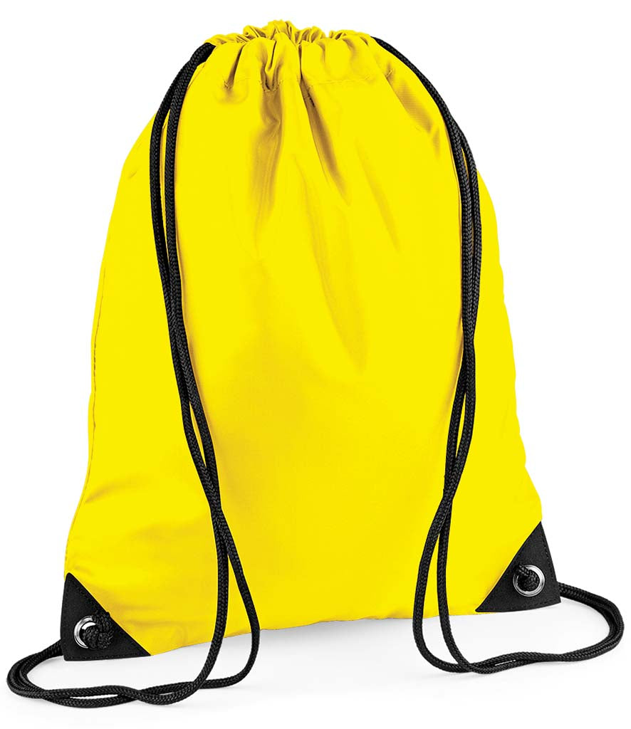 Personalised Premium Drawstring Bag Gymsac Yellow – Custom DTF Printed Bag
