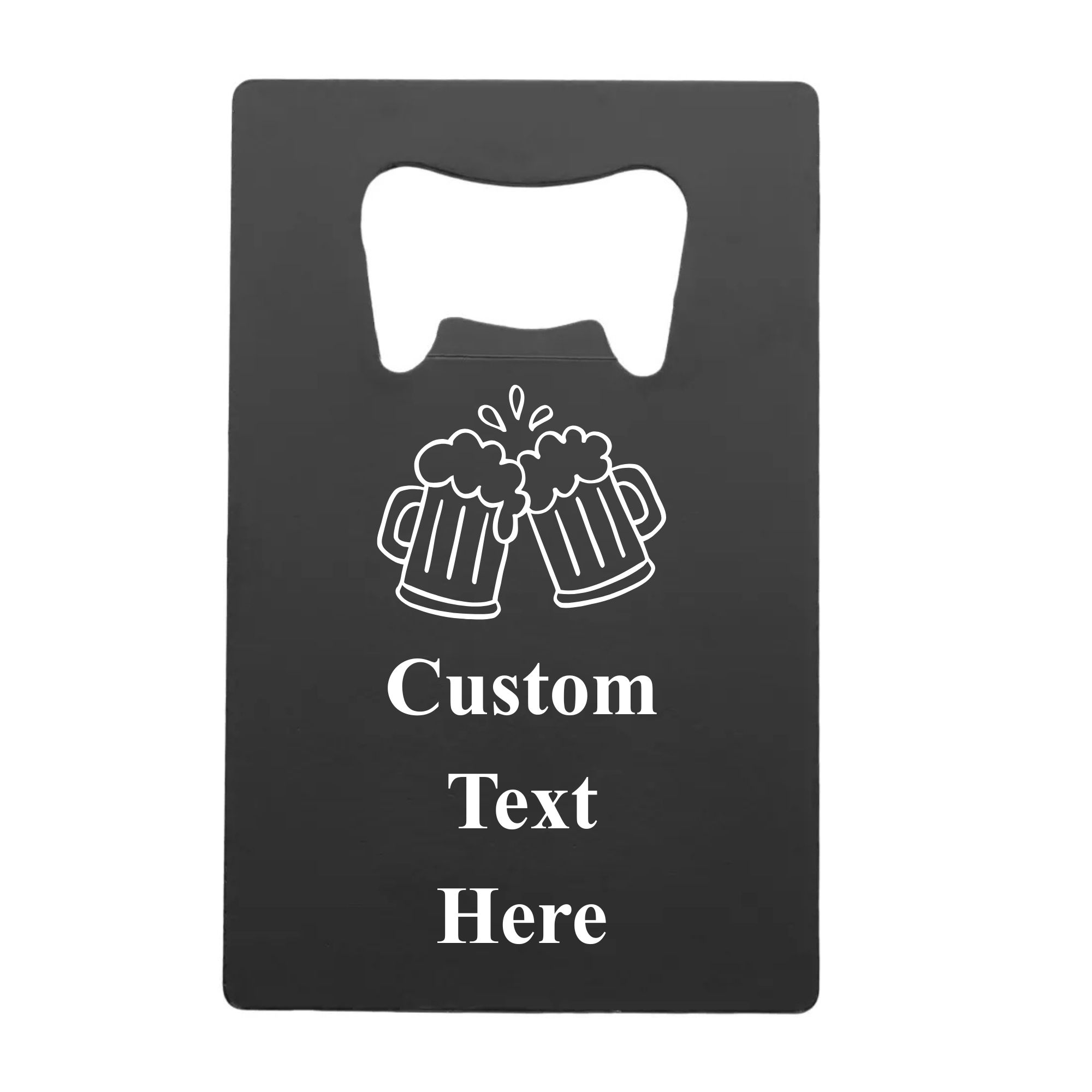 Black Credit Card Bottle Opener Beer Style Engraved