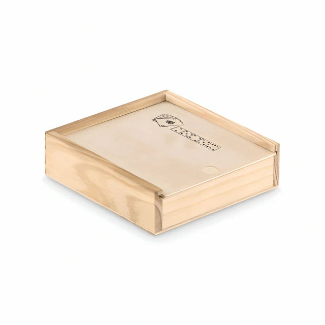 Playing Card & Dice Set in Engravable Wooden Gift Box