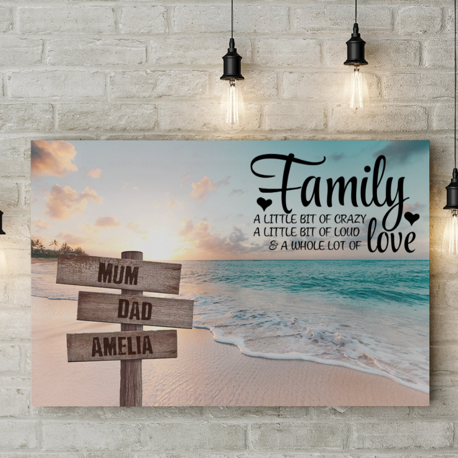 Personalised family name canvas