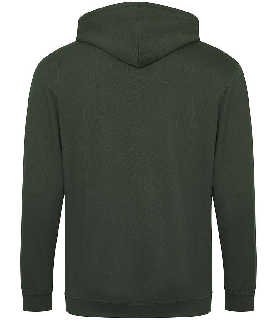 Fully Personalised Bottle Green UNISEX Zip AWDis Hoodie - Create Your Design