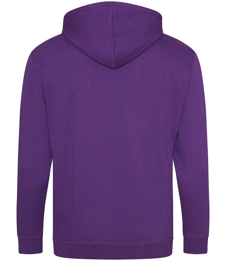 Fully Personalised Purple UNISEX Zip AWDis Hoodie - Create Your Design