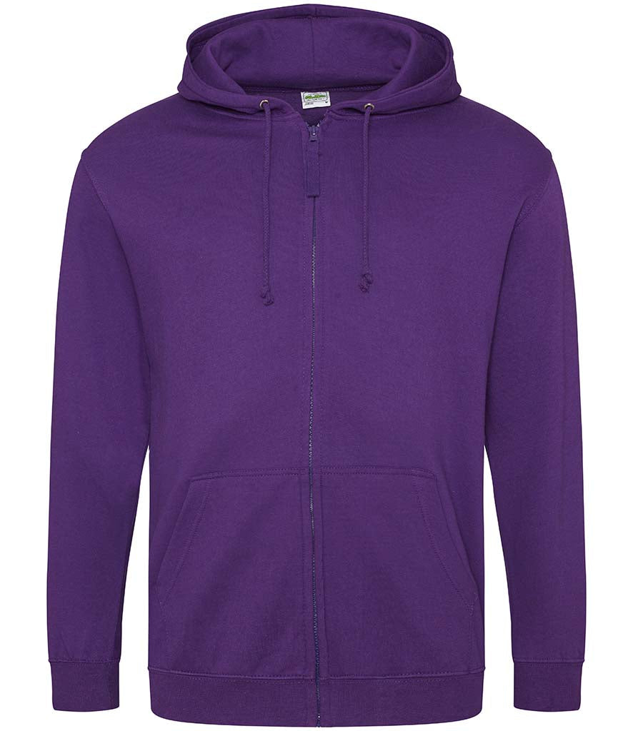 Fully Personalised Purple UNISEX Zip AWDis Hoodie - Create Your Design