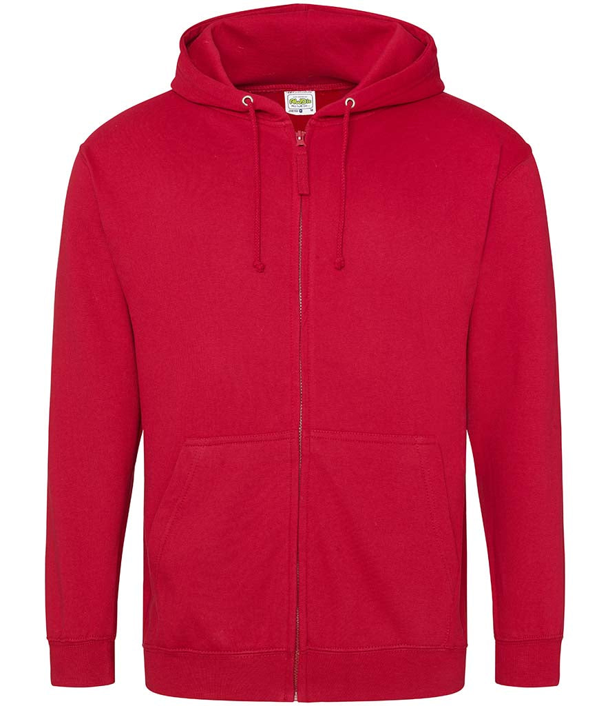 Fully Personalised Red UNISEX Zip AWDis Hoodie - Create Your Design