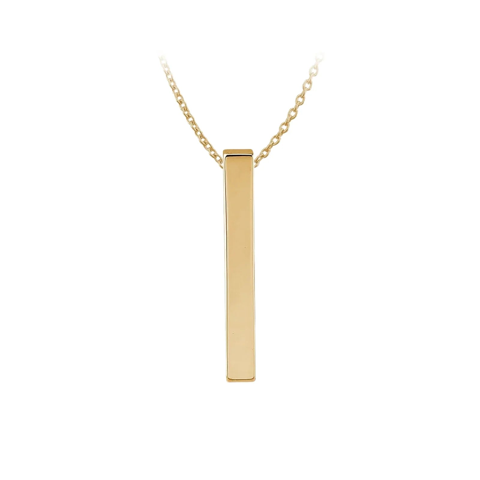 Stainless Steel Vertical Bar Necklace with custom text