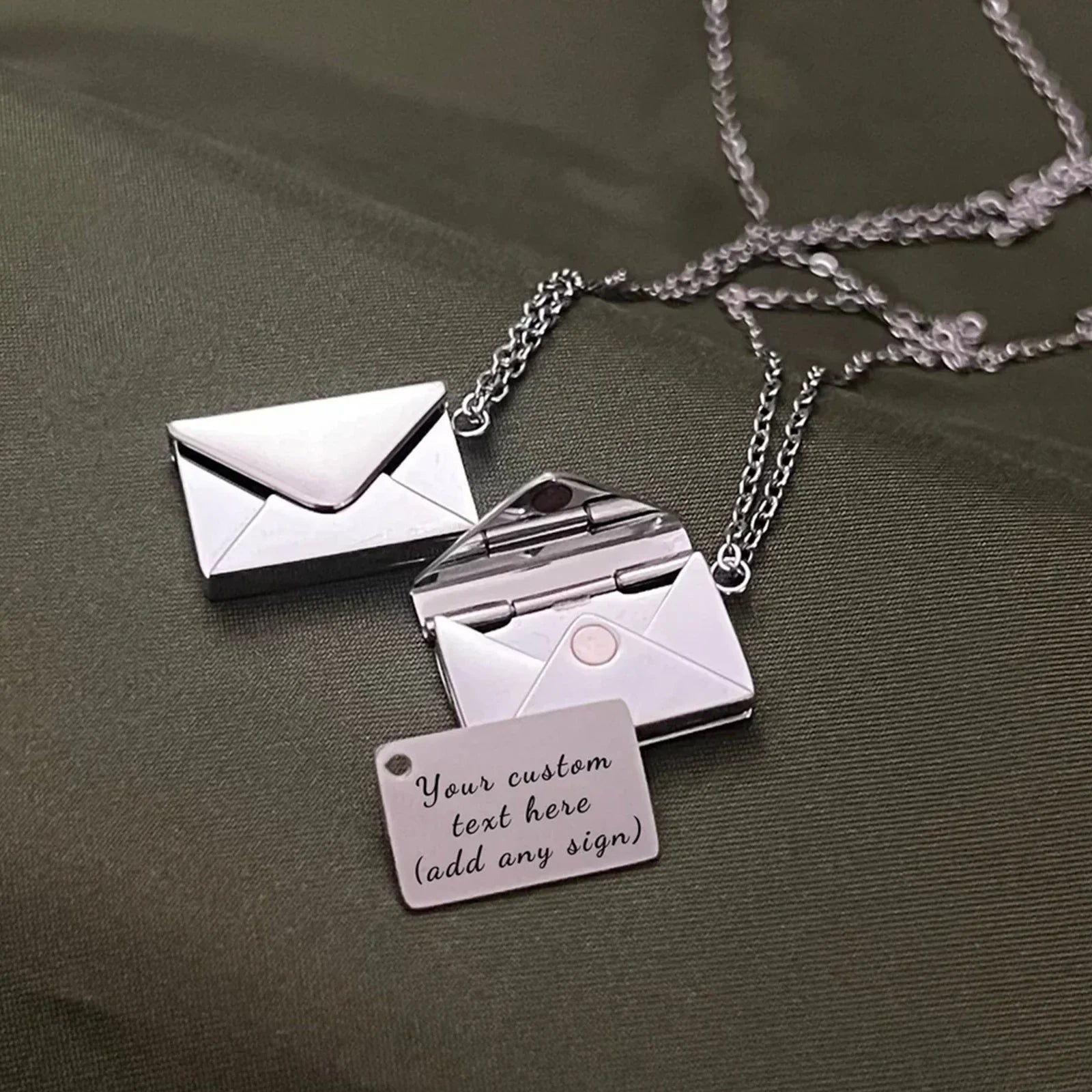 Stainless Steel Envelope Necklace