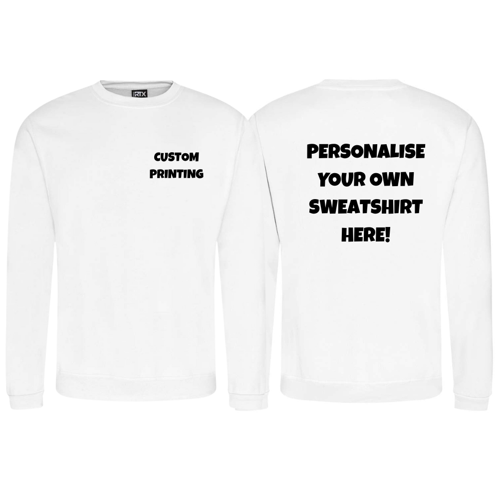 Fully Personalised Arctic White UNISEX AWDis Sweatshirt Jumper