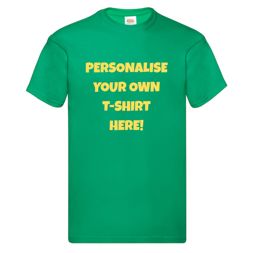Fully Personalised Irish Green UNISEX Tshirt - Create Your Design - Perham Prints
