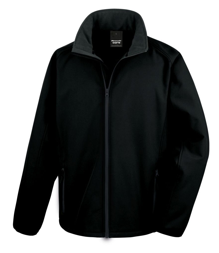 Fully Personalised Black Unisex Result Core Printable Soft Shell Jacket