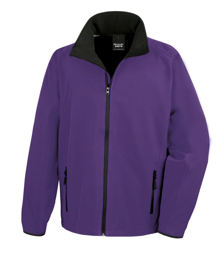 Fully Personalised Purple Unisex Result Core Printable Soft Shell Jacket