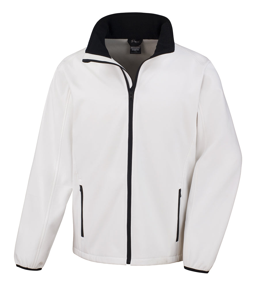 Fully Personalised White Unisex Result Core Printable Soft Shell Jacket